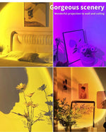 Emitto Rainbow Sunset Projection Lamp LED Modern Romantic USB Night Light Decor