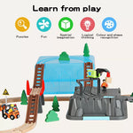 Bopeep Toy Train Set Track DIY Wooden Thomas Miniature Magnetic Trains Xmas Gift