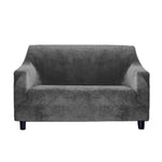 Marlow Sofa Cover High Stretch Slipcovers Soft Plush Protector 2 Seater Grey