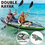Intex Inflatable Kayak Boat K2 Sports Challenger 2 Seat Person Floating Oar Lake