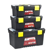 Traderight Tool Storage Set Tool Box 3 PCS Lock Organiser Portable Handle Garage