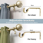 Marlow Curtain Rod Steel Nordic Quiet Rail Pole Pommel Set Extendable Adjustable