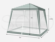 Mountview Gazebo 3x3 Marquee Pop Up Tent Outdoor Canopy Wedding Mesh Side Walls