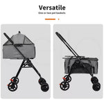 Pawz 2-tier Pet Stroller Double Dog Pram Cat Carrier Travel Pushchair Foldable