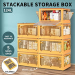 Large Storage Box Stackable Clothes Container Closet Organizer 5Side Open Wheels