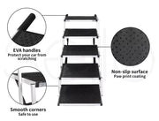 Pawz 5 Steps Dog Ramp Adjustable Height Stair Car Dog Folding Portable Aluminium