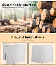 Emitto LED Tripod Floor Lamp Modern Wooden Room Reading Light Adjustable Night