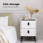 Levede Smart Bedside Table Wireless Charging LED Lights 2 Drawers Storages Best