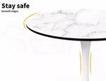 Levede Dining Table Kitchen 4 Person Marble Tulip Coffee Round Metal Base 80cm