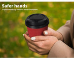 50 Pcs 16oz Disposable Takeaway Coffee Paper Cups Triple Wall Take Away w Lids
