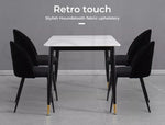 Levede 2x Dining Chairs Kitchen Cafe Lounge Chair Sofa Upholstered Velvet Black