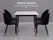 Levede 2x Dining Chairs Kitchen Cafe Lounge Chair Sofa Upholstered Velvet Black