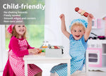 Kids Kitchen Play Set Wooden Toys Children Cooking BBQ Pizza Food Home Cookware