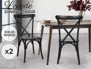 Levede 2x/4xDining Chairs Cross Back Chair Bentwood Outdoor Provincial Rattan
