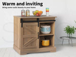 Levede Buffet Sideboard – Storage Cabinet with Sliding Barn Door for Kitchen