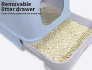Pawz Cat Litter Box Fully Enclosed Kitty Toilet Trapping Odor Control Basin Blue
