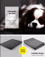 Pawz Pet Dog Calming Bed Memory Foam Foldable Mattress Orthopedic Washable Grey