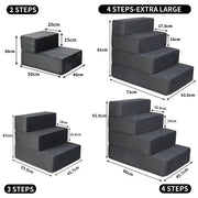 Pawz Pet Ramp Memory Foam Dog Cover Stairs Portable Cat Ladder For Bed 3 Steps