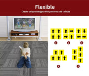 Marlow 20x Carpet Tiles Box Heavy Commercial Retail Office Gym Flooring 50X50cm