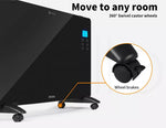 Electric Heater Portable Glass Panel Convection Energy Efficient Wall Floor