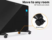 Electric Heater Portable Glass Panel Convection Energy Efficient Wall Floor