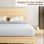 Levede Queen Bed Frame Rubberwood Timber Mattress Base Headboard Walnut