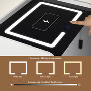 Levede Bedside Drawers Side Table Wireless Charging LED Light Bluetooth Speaker
