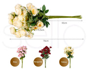Lambu Artificial Flowers In Vase Silk Rose Bouquet Bunch 7Heads X6 Wedding Decor