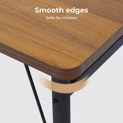 Levede Dining Table Bench Storage Shelf Steel Kitchen Rustic Brown 150cm