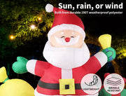 Santaco Inflatable Christmas Outdoor Decorations Santa 1.8M LED Lights Party