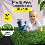 Marlow Artificial Grass Synthetic Turf Fake Plastic Plant 17mm 20SQM Lawn 1x20m