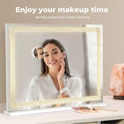 Yezi Crystal Hollywood Vanity Mirror LED Light Makeup Magnifying Bathroom Type C