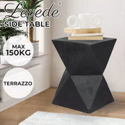 Levede Side Table Terrazzo End Tables Geometric Magnesia Concrete Stand Outdoor