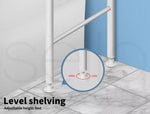 Dutxa 3 Tier Over Toilet Storage Shelf Rack Stand Washing Machine Steel White