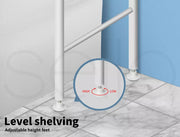 Dutxa 3 Tier Over Toilet Storage Shelf Rack Stand Washing Machine Steel White