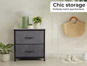 Levede Storage Cabinet Chest of 2 Drawers Tower Bed Sofa Side End Table Dresser