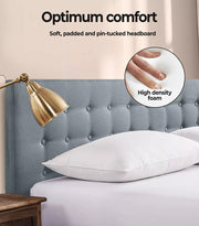 Levede Wooden Bed Frame Double Queen King Fabric Storage Mattress Base Gas Lift