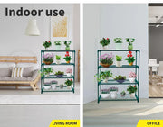 Levede 2x 4 Tier Plant Stand Shelves Garden Steel Storage Shelf Steel Frame