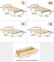 Levede Wooden Bed Frame Queen Double King Single Rustic Mattress Base Timber