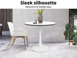 Levede Dining Table Kitchen 4 Person Marble Tulip Coffee Round Metal Base 80cm