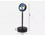 Emitto Rainbow Sunset Projection Lamp LED Modern Romantic USB Night Light Decor