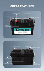 Safetex AGM Battery Box 12V Deep Cycle Battery Solar Caravan Camping