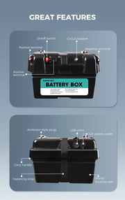 Safetex AGM Battery Box 12V Deep Cycle Battery Solar Caravan Camping