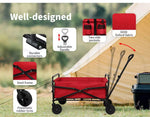 Lambu Garden Trolley Cart Foldable Picnic Wagon Outdoor Camping Trailer Red