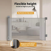 Bopeep Baby Safety Gates Mesh Retractable Pet Stair Doorways Guard 150Cm - White