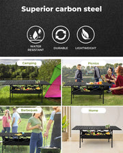 Levede Folding Camping Table Portable Picnic Outdoor BBQ Desk Egg Roll Black