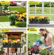 Levede Plant Stand Outdoor Indoor Home Decor Hanging Flower Garden Wall Shelf
