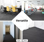Marlow 20x Carpet Tiles Heavy Commercial Retail Office Flooring Black 50X50cm