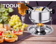 Toque Classic Fondue Set 12pcs Stainless Steel Cheese Chocolate Dipping  6 Forks