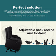 Levede Recliner Chair Electric Lift Chairs Armchair Lounge Fabric Sofa USB Grey